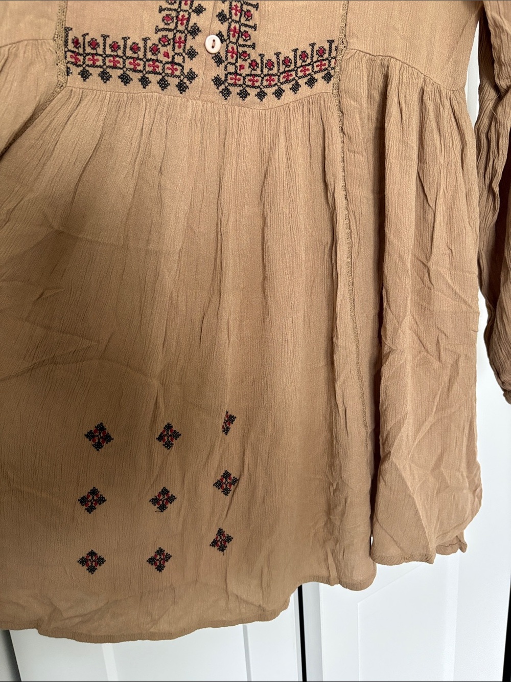 NWT [Bombay Paisley] Boho Embroidered Tassel A-Line Dress in Brown Women’s XL - Picture 7 of 13